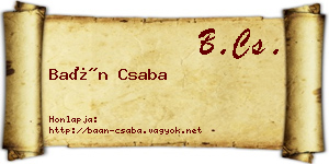 Baán Csaba névjegykártya