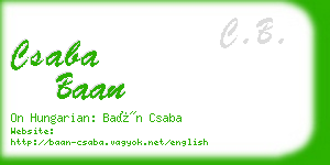 csaba baan business card